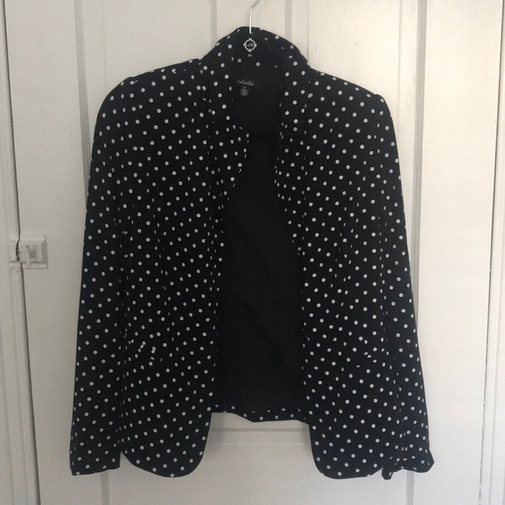 Black and white polka dot blazer Size 6